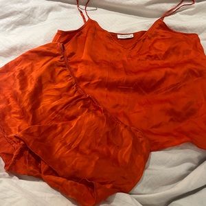 Aperol Orange Satin Equipment PJ Set 🍊